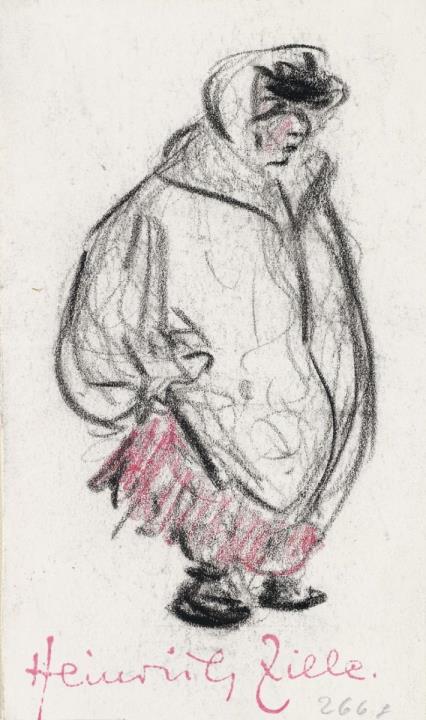 Heinrich Zille - Mädchen im dicken Mantel (Girl in a thick coat)