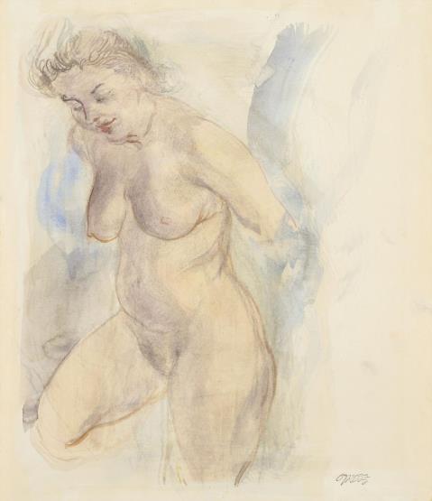 George Grosz - Seated Woman (Female Nude)