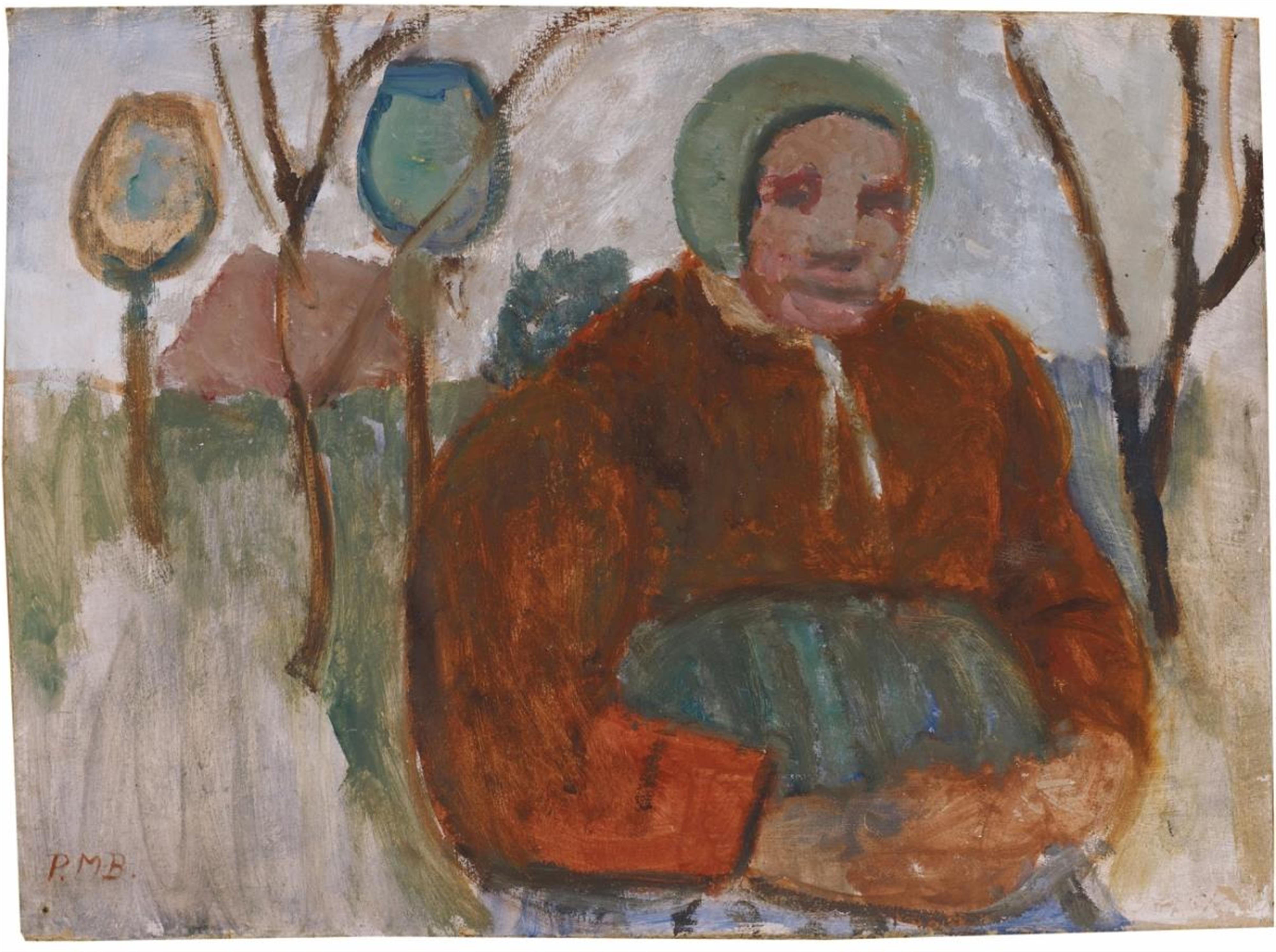 Paula Modersohn-Becker - Armenhäuslerin im Garten sitzend (Old Woman from the Poorhouse sitting in the Garden) - image-1