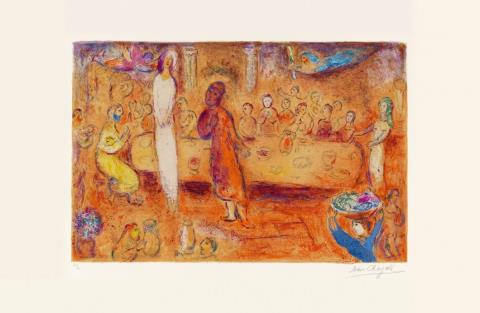 Marc Chagall - Megakles reconnait sa fille pendant le festin (Megakles erkennt seine Tochter während des Gastmahls)