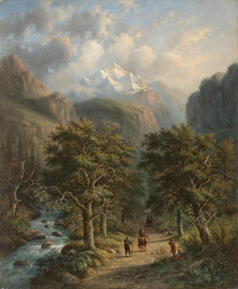 Alexander Joseph Daiwaille - LANDSCAPE IN THE HIGH MOUNTAINS