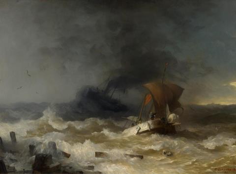 Andreas Achenbach - STORM ON THE SEA