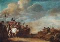 Jan van Huchtenburgh, zugeschrieben - Reitergefecht in offener Landschaft - image-1