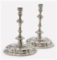 A pair of silver candlesticks. Marks of Johann George Pfister, Neisse 1731. - image-2