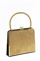An 18 ct gold and black suede evening bag with a matching purse and mirror - image-1