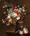 Johann Georg I Pickhardt - Two Floral Still Lifes with Insects and Butterflies - image-2