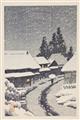 Kawase Hasui - Group of 18 postcard prints. Different sizes (17.7 x 11.5 cm; 15.7 x 10.5 cm; 9.9 x 15 cm) and one double postcard format. Landscapes and cityscapes through the seasons. Seals: ... - image-17