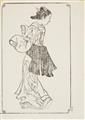 Sukenobu Nishikawa and
andere Künstler of the 18th century - Group of 13 single and double page black-and-white and colour illustrations, some with hand colouration, from various books. Virtuous scenes and scenes around a tea house, actor... - image-9