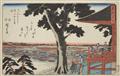 Utagawa Hiroshige - a) Oban. Series: Rokujuyoshu meisho zue. Title: Musashi, Sumidagawa yuki no ashita. Snow-covered landscape along a river. Signed: Hiroshige hitsu. Publisher: Koshimuraya Heisuke... - image-2