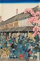 Utagawa Hiroshige III
Utagawa Sadahide - Three oban triptyches. a) Title: Yokohama kakkoku shokan hanei. Yokohama street with prosperous foreign companies. Signed: Hiroshige ga. Seal: Ichiryusai. Publisher: Manya Magob... - image-6