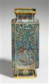 Große vierkantige Cloisonné-Vase. Qing-Zeit - image-1