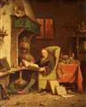 Charles Meer Webb - Gelehrter bei der Lektüre in seinem Labor Drei Männer beim Kartenstudium - image-1