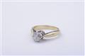 A 14 ct gold and diamond single stone ring. - image-2