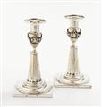 A pair of Augsburg silver candlesticks, monogrammed "IWB". Marks of Jeremias Balthasar Heckenauer, 1789 - 91. - image-1