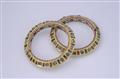A pair of Indian 22k gold Jaipur enamel bracelets - image-2