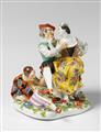 A Meissen three-figure commedia dell'arte group. - image-1