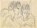Ernst Ludwig Kirchner - Paar. Verso: Liegendes Mädchen - image-1