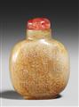A beige and rust-brown jade snuff bottle. Qing dynasty - image-1