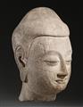 A large limestone head of a Buddha. Northern Qi/early Sui dynasty, 6th century - image-3