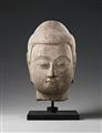 A large limestone head of a Buddha. Northern Qi/early Sui dynasty, 6th century - image-4