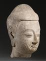 A large limestone head of a Buddha. Northern Qi/early Sui dynasty, 6th century - image-1