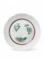 A shaped plate decorated in enamels with Soviet symbols representing various spheres of industry. - image-1