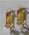 A pair of royal German fire-gilt bronze and crystal appliques. - image-2