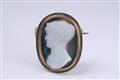 An 8/9k red gold neoclassical cameo brooch. - image-2