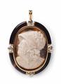 An 18k gold and enamel pendant with a historical sardonyx cameo - image-2