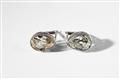A pair of 14k white gold and diamond art déco earrings. - image-1