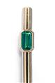 An 18k yellow gold, 14k white gold and emerald brooch. - image-2