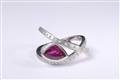A platinum and ruby ring. - image-1