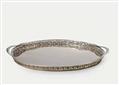 A large Breslau silver tray. On a wooden base. Marks of Leberecht Fournier, 1839 - 49; - image-2