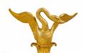 A pair of Parisian gilt bronze five-flame Empire candelabra with swan finials. - image-2