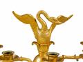 A pair of Parisian gilt bronze five-flame Empire candelabra with swan finials. - image-4