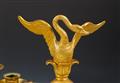 A pair of Parisian gilt bronze five-flame Empire candelabra with swan finials. - image-5