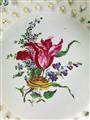 A Strasbourg faience basket and platter with mixed floral decor. - image-2