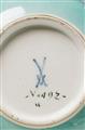 A Meissen porcelain teabowl and saucer with a palace inventory number. - image-2