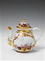 A Meissen porcelain teapot and cover with - image-1