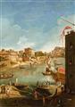 Gaspare van Wittel, called Vanvitelli, studio of - View of the Harbour at Ripa Grande View of the Strada di Marmorata at Ripa Grande - image-2