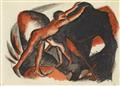 Franz Marc - Zwei rote Jünglingsakte auf Schwarz - image-1