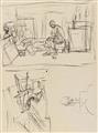 Alberto Giacometti - Diego assis sur le lit dans l'atelier / Le Chien sur un tabouret dans l'atelier / Buste - image-1