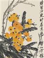 Qi Baishi - Mispeln. Hängerolle. Tusche und Farben auf Papier. Aufschrift, sign.: Qi Huang Baishi und Siegel: Qi da. - image-2