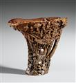 A large rhinoceros horn cup. 17th/18th century - image-1