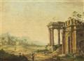 German School 18th century - Two Southern Landscapes with Ancient Ruins - image-2