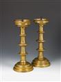 A pair of late Gothic bronze table candlesticks. - image-1