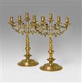 A pair of five-flame Baroque brass cadelabra - image-2