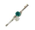 A 14k white gold toi-et-moi pin brooch. - image-1