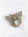 A red gold and silver Belle Epoque brooch formed as a butterfly. - image-1