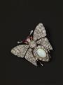 A red gold and silver Belle Epoque brooch formed as a butterfly. - image-2